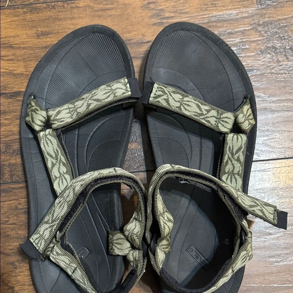 Teva Olive and Black Patterned Sandals